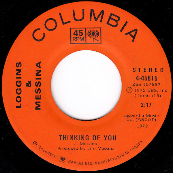 Loggins And Messina : Thinking Of You / Till The Ends Meet (7", Single)