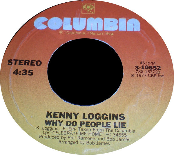 Kenny Loggins : Celebrate Me Home (7", Single)