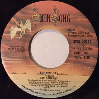 Bad Company (3) : Burnin' Sky (7")