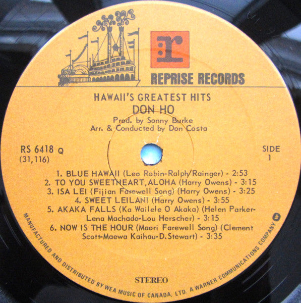 Don Ho : Hawaii's Greatest Hits (LP, Album)