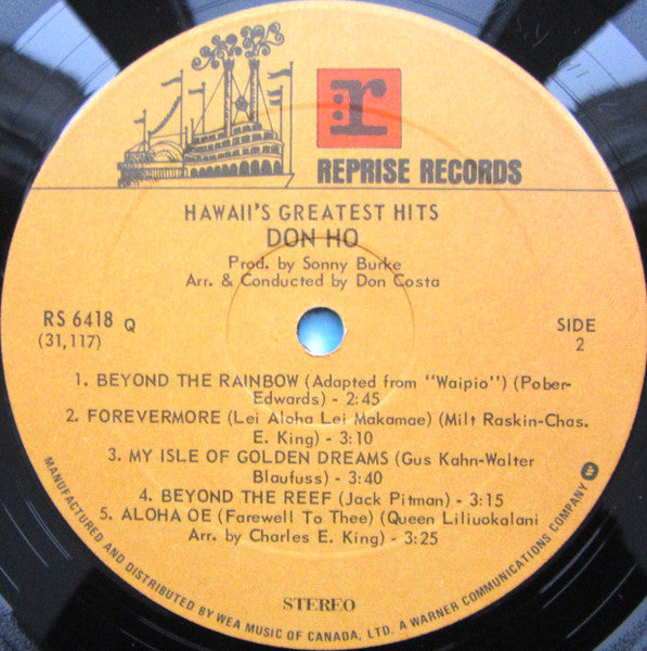 Don Ho : Hawaii's Greatest Hits (LP, Album)