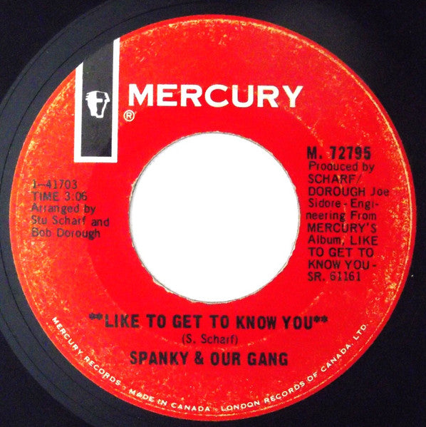 Spanky & Our Gang : Like To Get To Know You (7")