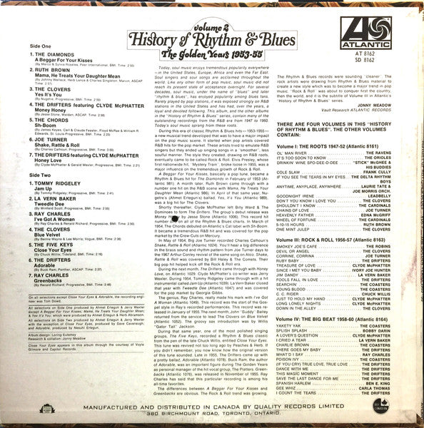 Various : History Of Rhythm & Blues - Volume 2: The Golden Years 1953-55 (LP, Comp)