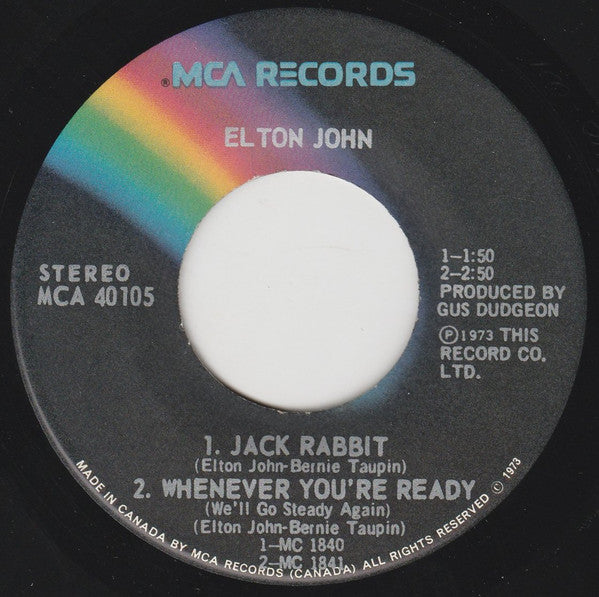 Elton John : Saturday Night's Alright For Fighting (7", Single)