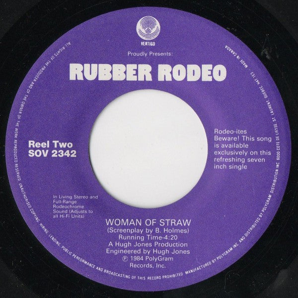 Rubber Rodeo : The Hardest Thing (7", Single)