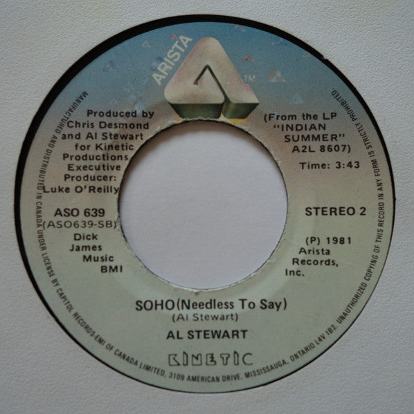Al Stewart : Indian Summer (7", Single)