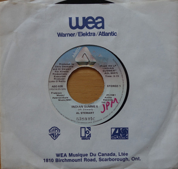 Al Stewart : Indian Summer (7", Single)