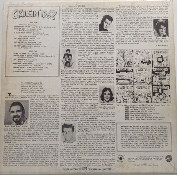 Various : Cruisin' 1962 - Featuring Russ "Weird Beard" Knight, KLIF, Dallas (LP, Comp, Mixed)