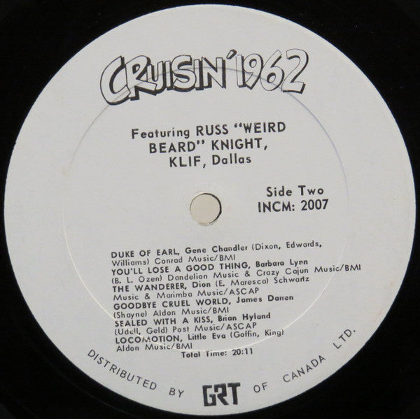 Various : Cruisin' 1962 - Featuring Russ "Weird Beard" Knight, KLIF, Dallas (LP, Comp, Mixed)