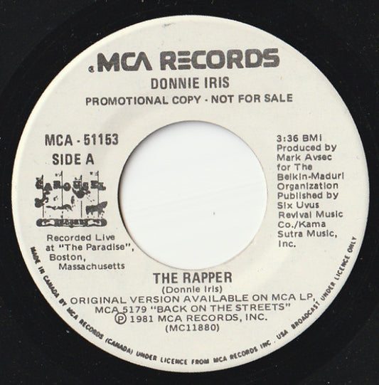 Donnie Iris : The Rapper (7", Promo)