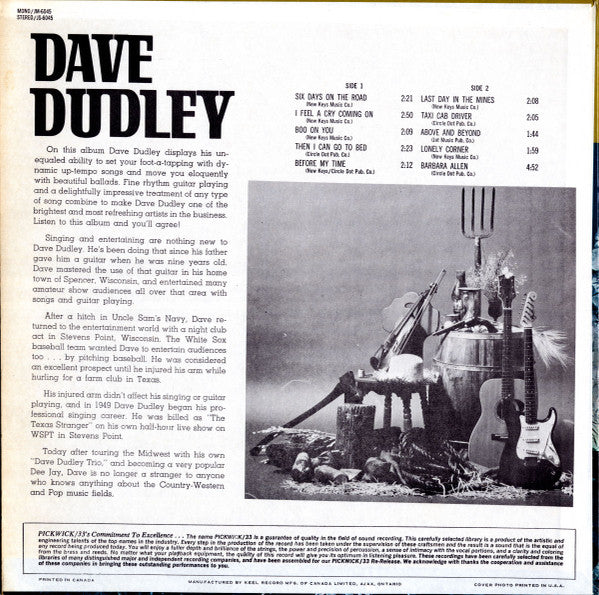 Dave Dudley : Last Day In The Mines (LP, Album, RE)