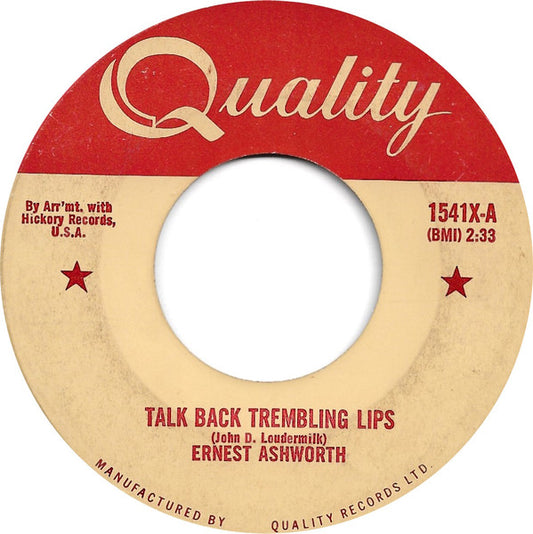 Ernie Ashworth : Talk Back Trembling Lips (7", Single, Mono)