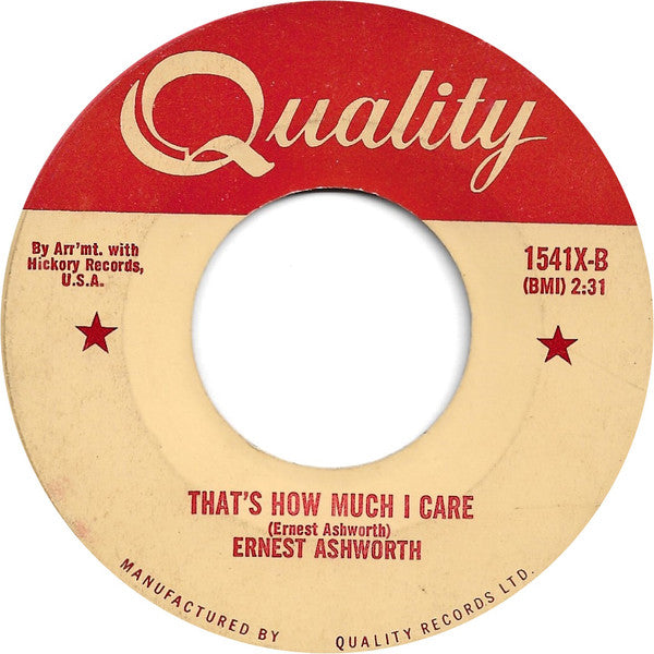 Ernie Ashworth : Talk Back Trembling Lips (7", Single, Mono)