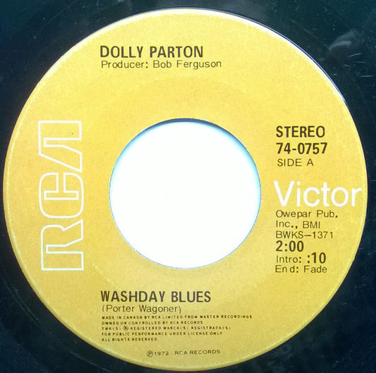 Dolly Parton : Washday Blues / Just As Good As Gone (7", Single)