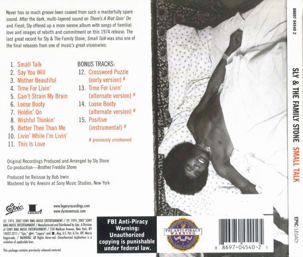 Sly & The Family Stone : Small Talk (CD, Album, Ltd, Num, RE, RM, Dig)