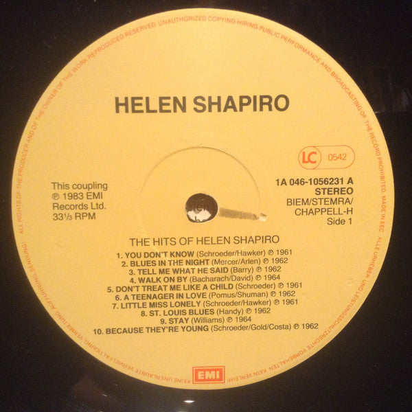 Helen Shapiro : The Hits Of Helen Shapiro (LP, Comp)