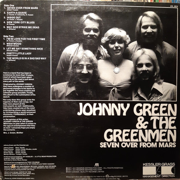 Johnny Green & The Greenmen : Seven Over From Mars (LP, Album)