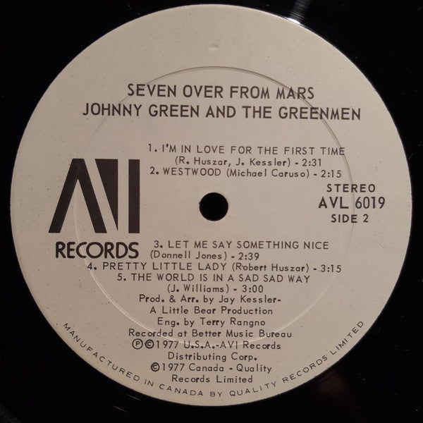 Johnny Green & The Greenmen : Seven Over From Mars (LP, Album)