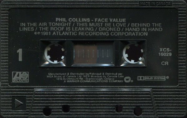 Phil Collins : Face Value (Cass, Album, RE, CR)