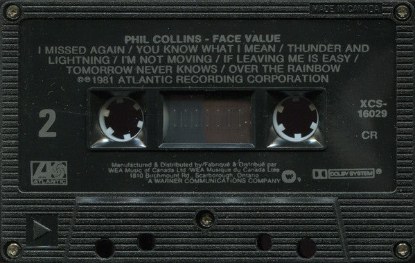 Phil Collins : Face Value (Cass, Album, RE, CR)
