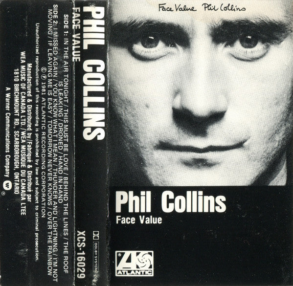 Phil Collins : Face Value (Cass, Album, RE, CR)