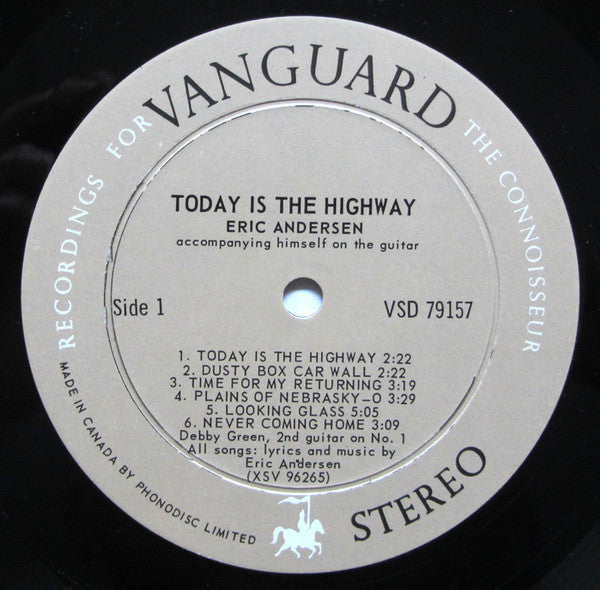 Eric Andersen (2) : Today Is The Highway (LP, Album)