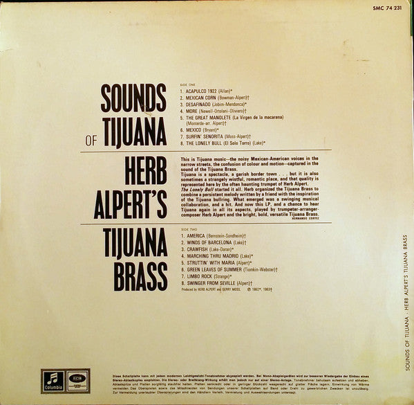 Herb Alpert's Tijuana Brass* : Sounds Of Tijuana (LP, Comp)