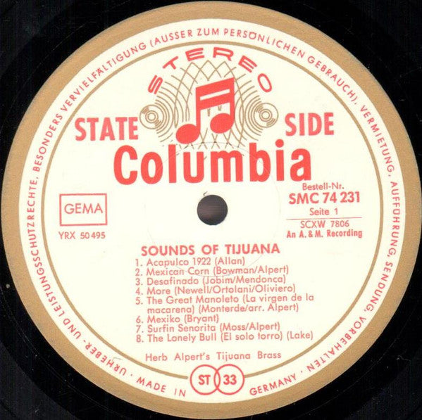 Herb Alpert's Tijuana Brass* : Sounds Of Tijuana (LP, Comp)