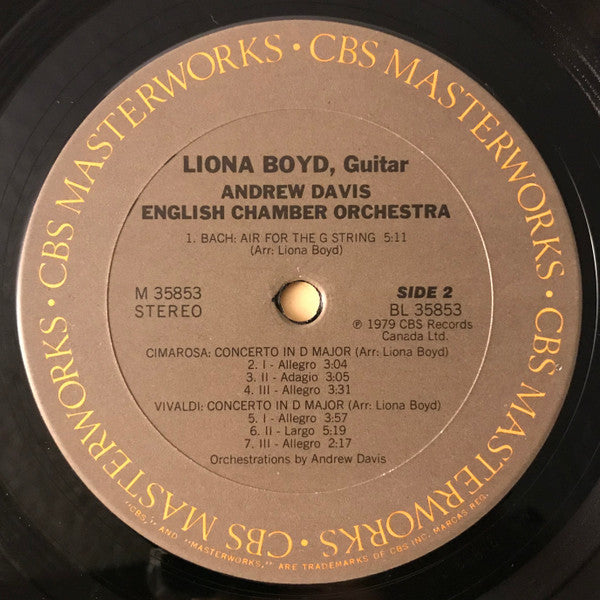 Liona Boyd, Andrew Davis, English Chamber Orchestra : Albinoni, Bach, Cimarosa, Marcello, Vivaldi (LP)