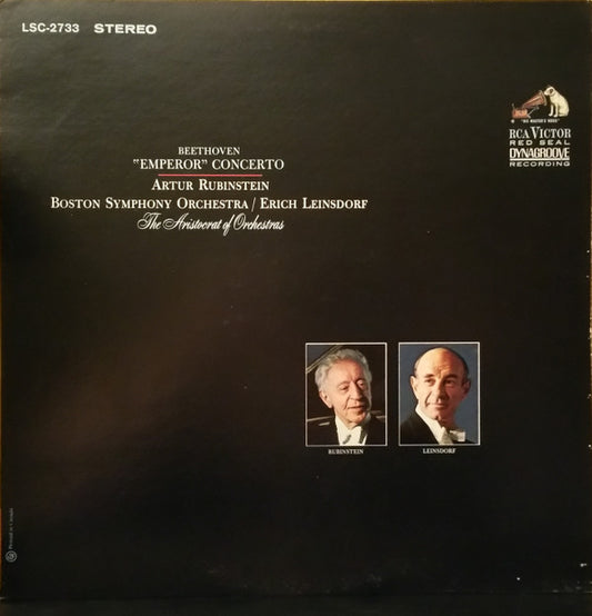 Ludwig van Beethoven - Arthur Rubinstein, Boston Symphony Orchestra / Erich Leinsdorf : "Emperor" Concerto (LP)