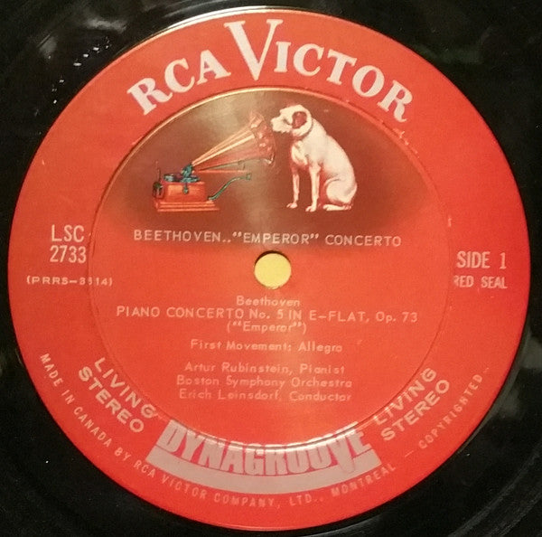 Ludwig van Beethoven - Arthur Rubinstein, Boston Symphony Orchestra / Erich Leinsdorf : "Emperor" Concerto (LP)