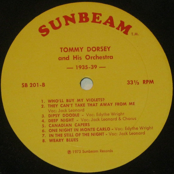 Tommy Dorsey And His Orchestra : Tommy Dorsey & His Orchestra 1935-39 (LP, Comp)
