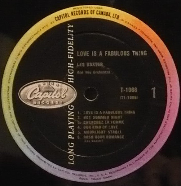 Les Baxter & His Orchestra : Love Is A Fabulous Thing (LP, Album, Mono)