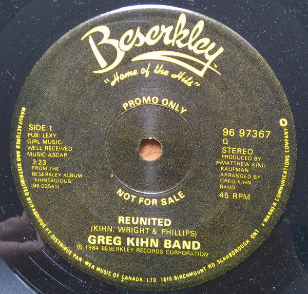 Greg Kihn Band : Reunited (7", Single, Promo)