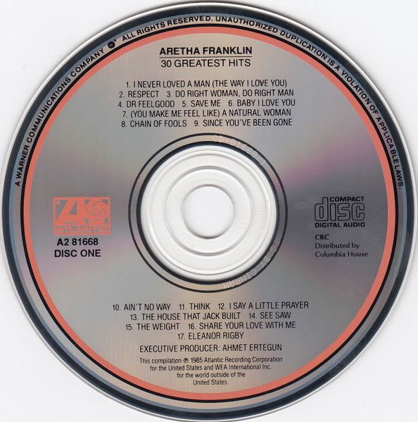 Aretha Franklin : 30 Greatest Hits (2xCD, Comp, Club, RM)