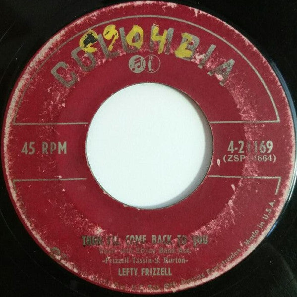 Lefty Frizzell : Hopeless Love / Then I'll Come Back To You (7")