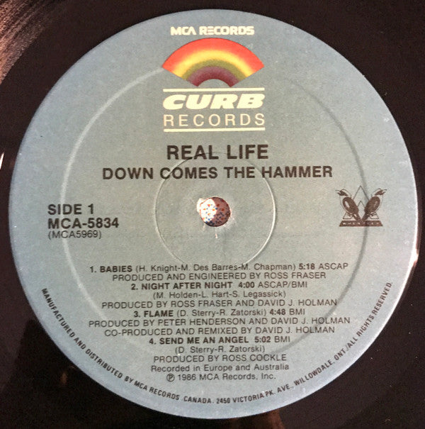 Real Life : Down Comes The Hammer (LP, Album)