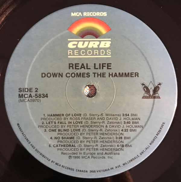 Real Life : Down Comes The Hammer (LP, Album)