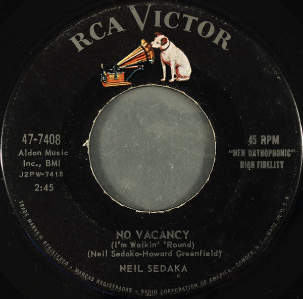 Neil Sedaka : The Diary / No Vacancy (7", Single, Ind)