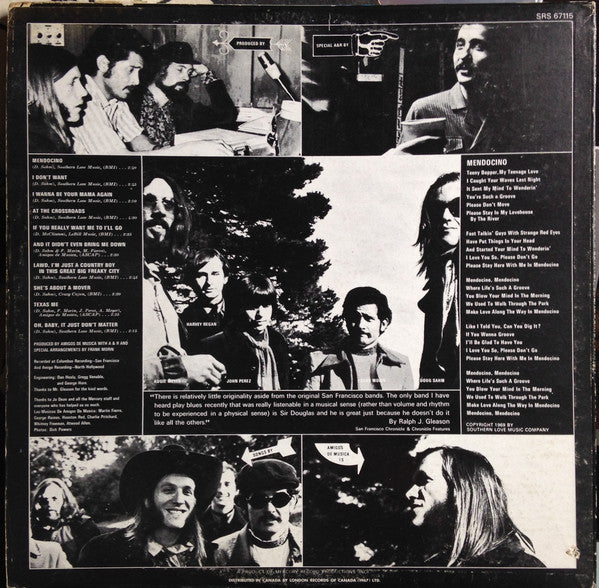 Sir Douglas Quintet : Mendocino (LP, Album)