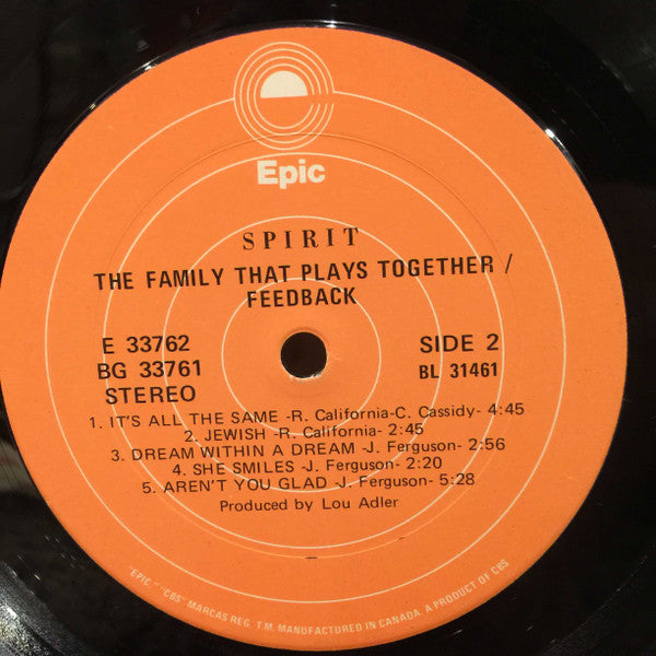 Spirit (8) : The Family That Plays Together / Feedback (2xLP, Comp)
