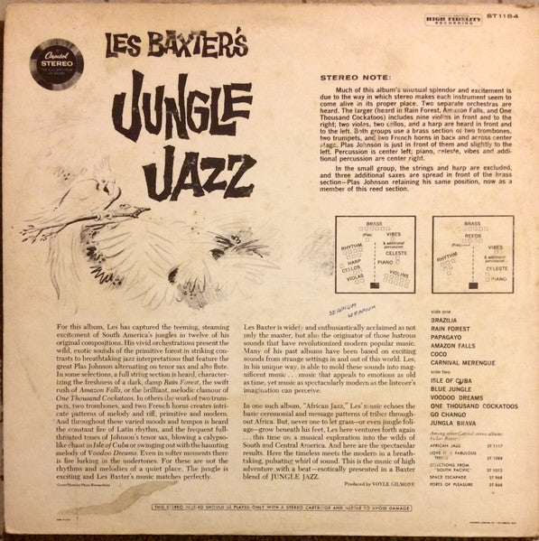 Les Baxter & His Orchestra : Les Baxter's Jungle Jazz (LP, Album, RE, Scr)