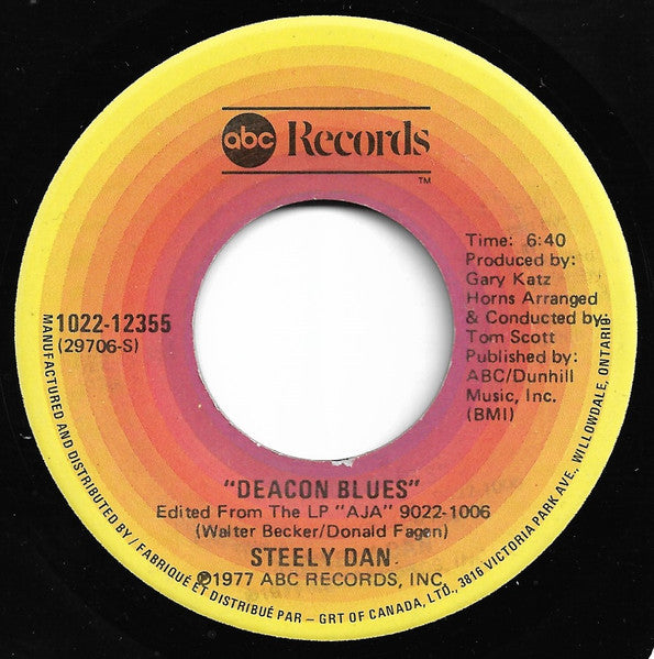 Steely Dan : Deacon Blues (7", Single)