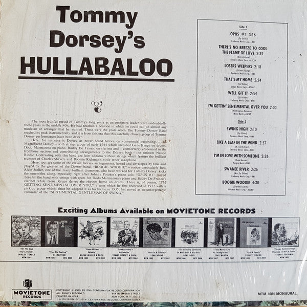 Tommy Dorsey And His Orchestra : Hullabaloo (LP, Comp, Mono)
