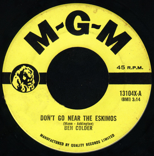 Ben Colder : Don't Go Near The Eskimos (7", Single)