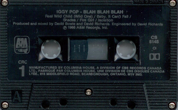 Iggy Pop : Blah-Blah-Blah (Cass, Album, Club, A&B)