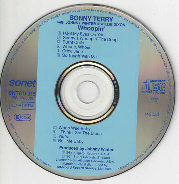 Sonny Terry with Johnny Winter, Willie Dixon and Styve Homnick : Whoopin' (CD, Album)