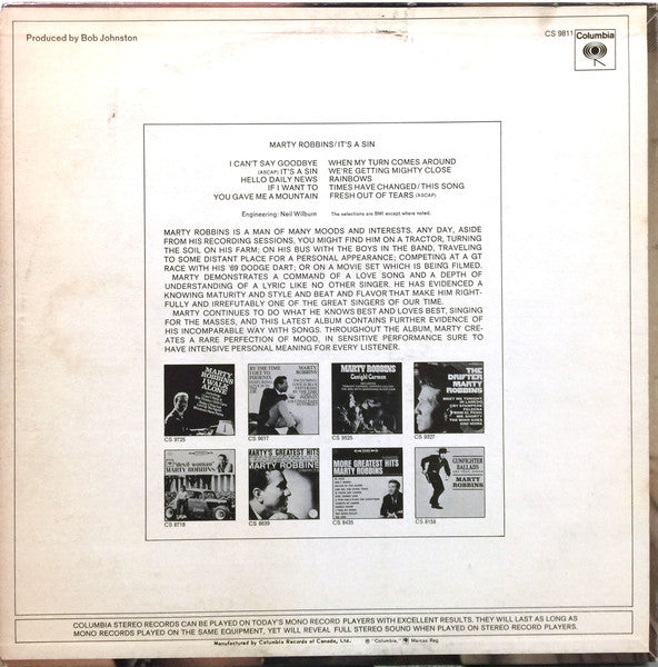 Marty Robbins : It's A Sin (LP, Album)