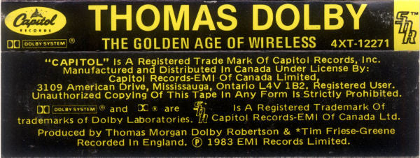 Thomas Dolby : The Golden Age Of Wireless (Cass, Album, Whi)