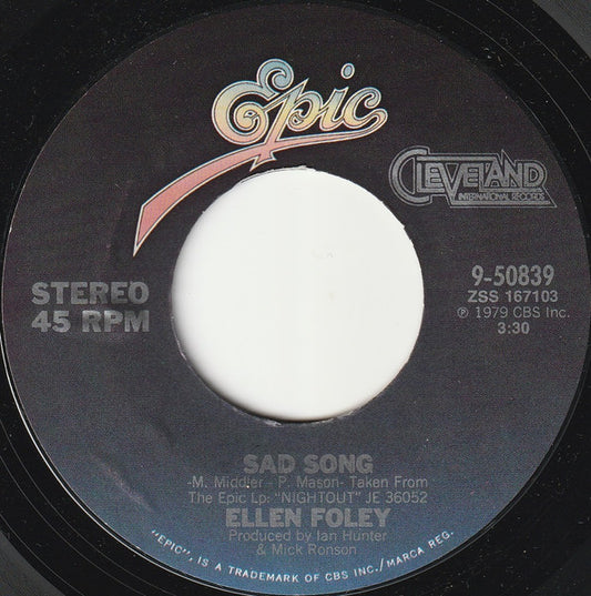 Ellen Foley : Sad Song (7", Styrene)